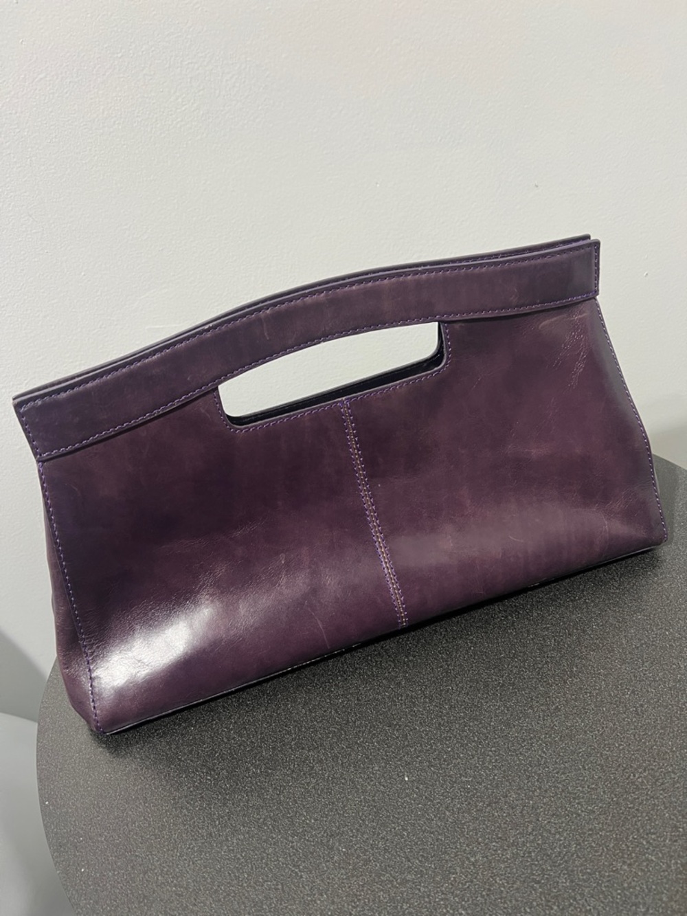 Kate Landry Deep Purple Leather Handheld Clutch